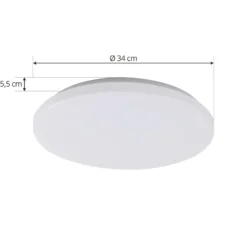 Lindby LED-ulkokattovalaisin Doki, 34 cm, valkoinen, muovi