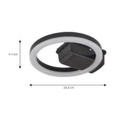 Lindby LED-ulkokattovalaisin Finian, Ø 22 cm, CCT, himmennettävä