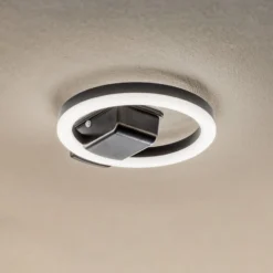 Lindby LED-ulkokattovalaisin Finian, Ø 22 cm, CCT, himmennettävä