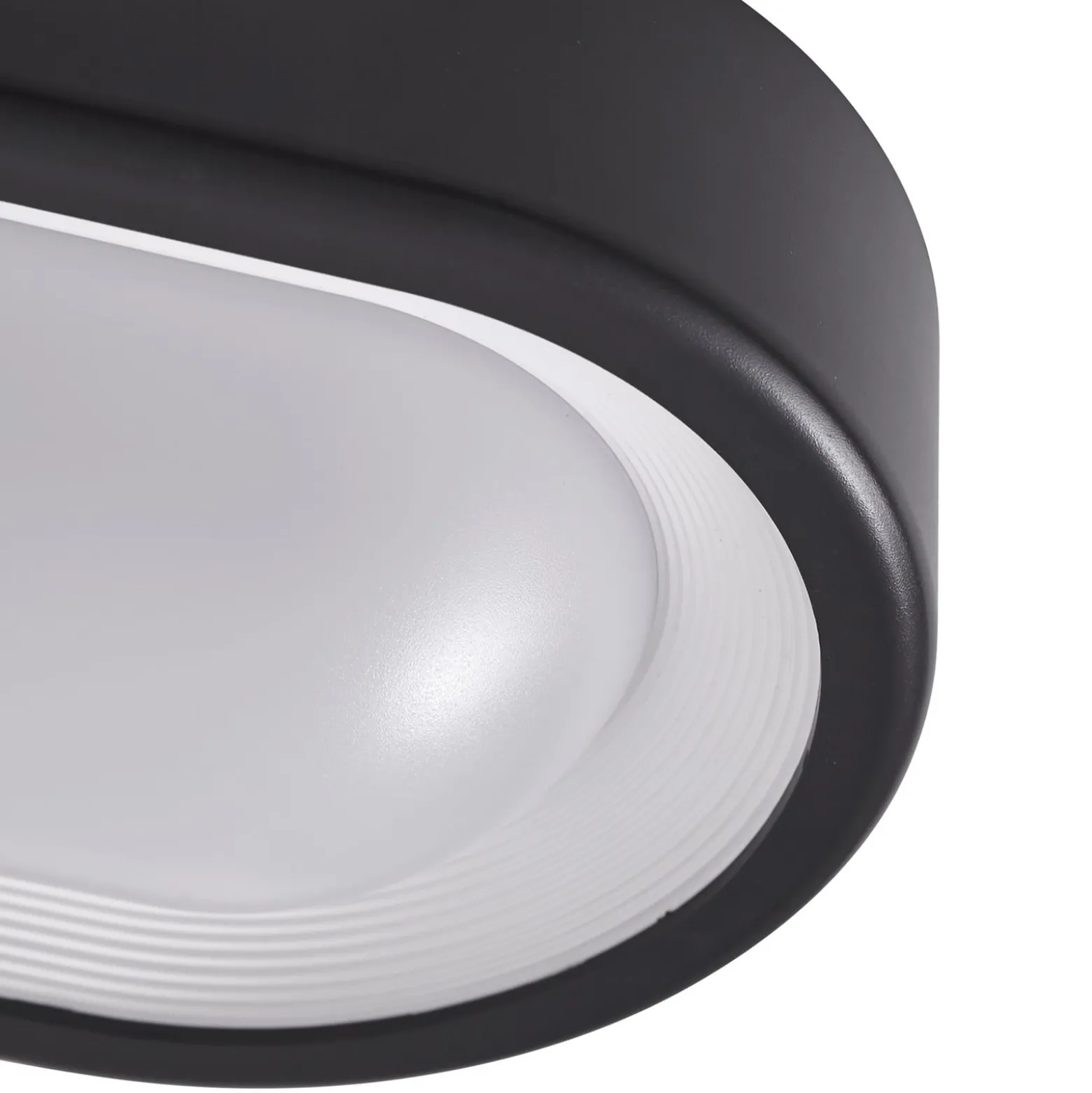 Lindby LED ulkokattovalaisin Niniel, musta, 24 x 14 cm
