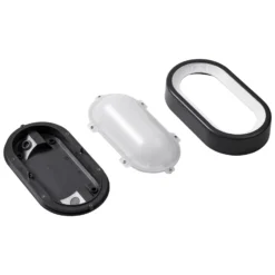 Lindby LED ulkokattovalaisin Niniel, musta, 24 x 14 cm