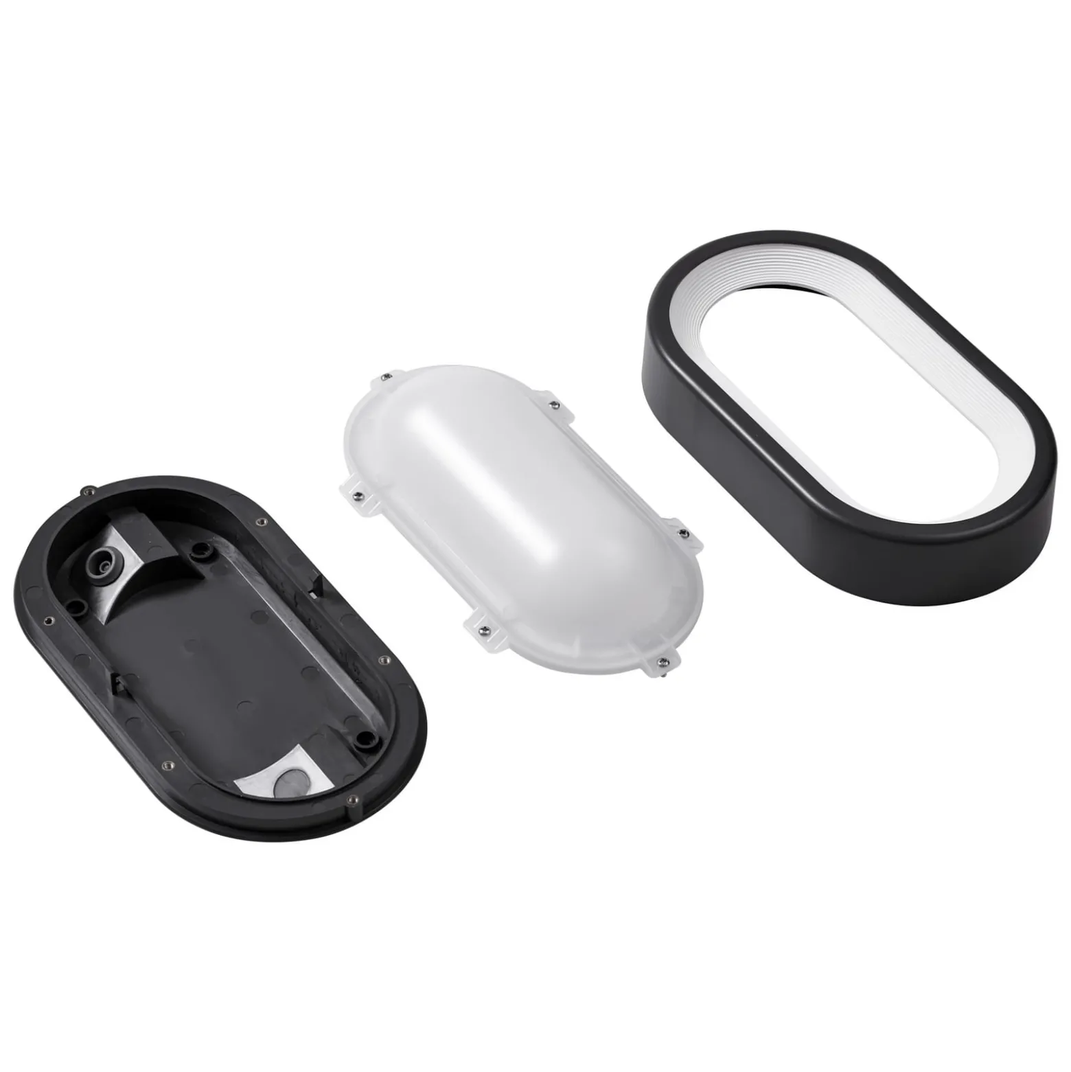 Lindby LED ulkokattovalaisin Niniel, musta, 24 x 14 cm