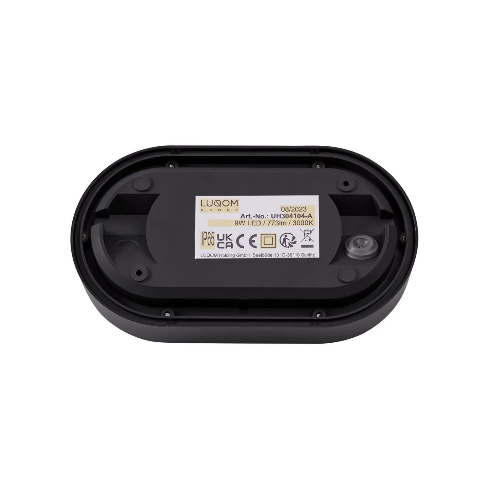 Lindby LED ulkokattovalaisin Niniel, musta, 24 x 14 cm