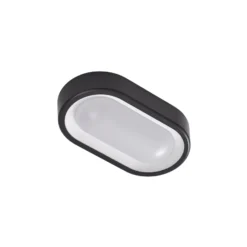 Lindby LED ulkokattovalaisin Niniel, musta, 24 x 14 cm