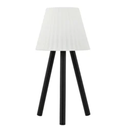 Lindby LED-ulkopöytävalaisin Jaimy, ladattava akku, musta, metallia