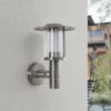Lindby LED-ulkoseinälamppu Gregory, anturi, ruostumaton teräs, IP44