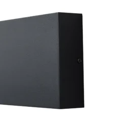 Lindby LED-ulkoseinälamppu Jarte, musta, metalli, 17 cm, IP54