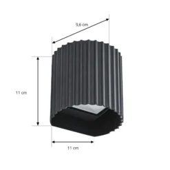 Lindby LED-ulkoseinälamppu Ralino, musta, 2-lamppuinen, IP65