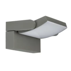 Lindby LED-ulkoseinälamppu Sherin, vaaleanharmaa, IP54, kääntyvä