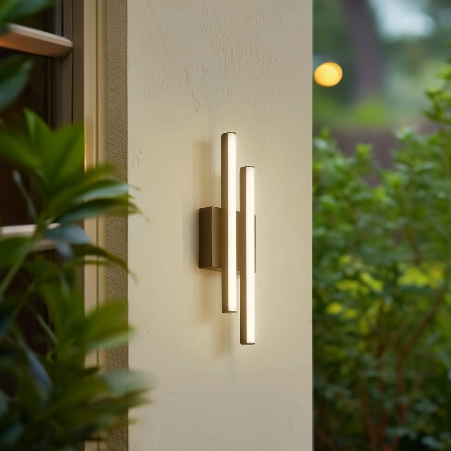 Lindby LED-ulkoseinävalaisin Abelia, musta, alumiini, ruostumaton teräs