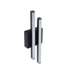 Lindby LED-ulkoseinävalaisin Abelia, musta, alumiini, ruostumaton teräs