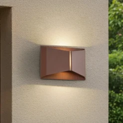 Lindby LED-ulkoseinävalaisin Anlira, ruskea, Up & down, IP65