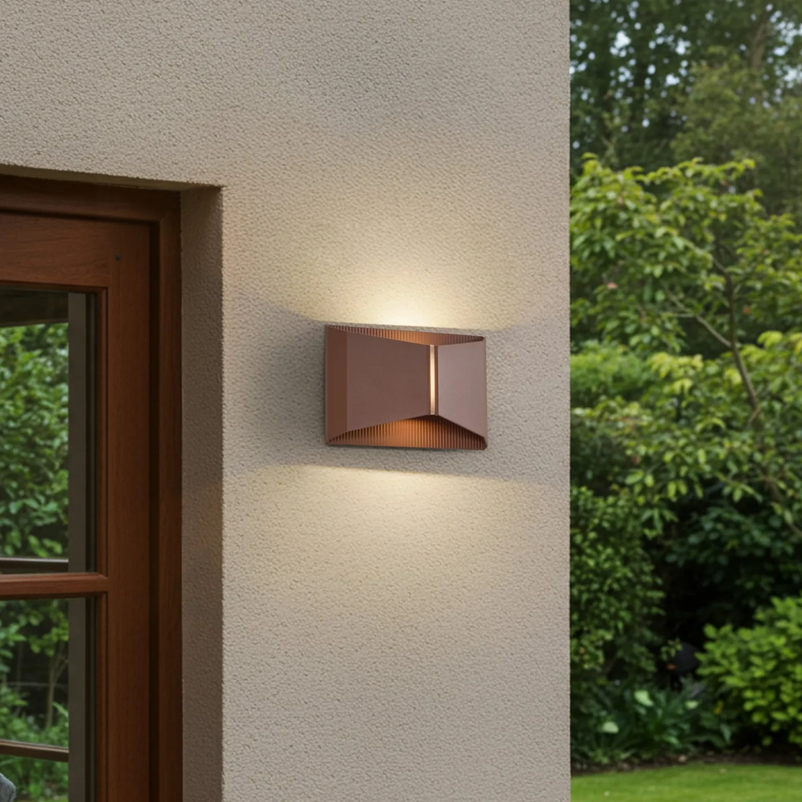 Lindby LED-ulkoseinävalaisin Anlira, ruskea, Up & down, IP65