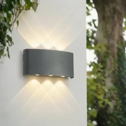 Lindby LED-ulkoseinävalaisin Ithan, 3-lamppuinen, antrasiitti, 17 cm