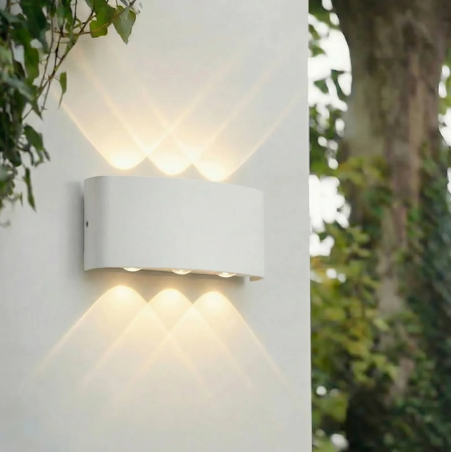 Lindby LED-ulkoseinävalaisin Ithan, 3-lamppuinen, valkoinen, 17 cm