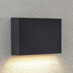Lindby LED-ulkoseinävalaisin Jarte, 20 cm, alaslaskettu, harmaa, IP65