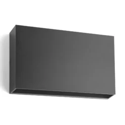 Lindby LED-ulkoseinävalaisin Jarte, 20 cm, alaslaskettu, harmaa, IP65