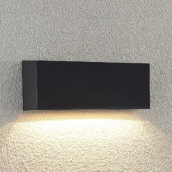 Lindby LED-ulkoseinävalaisin Jarte, 24 cm, alaspäin, harmaa, IP65