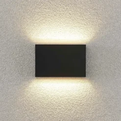 Lindby LED-ulkoseinävalaisin Jarte, 20cm, ylös/alas, harmaa, IP65