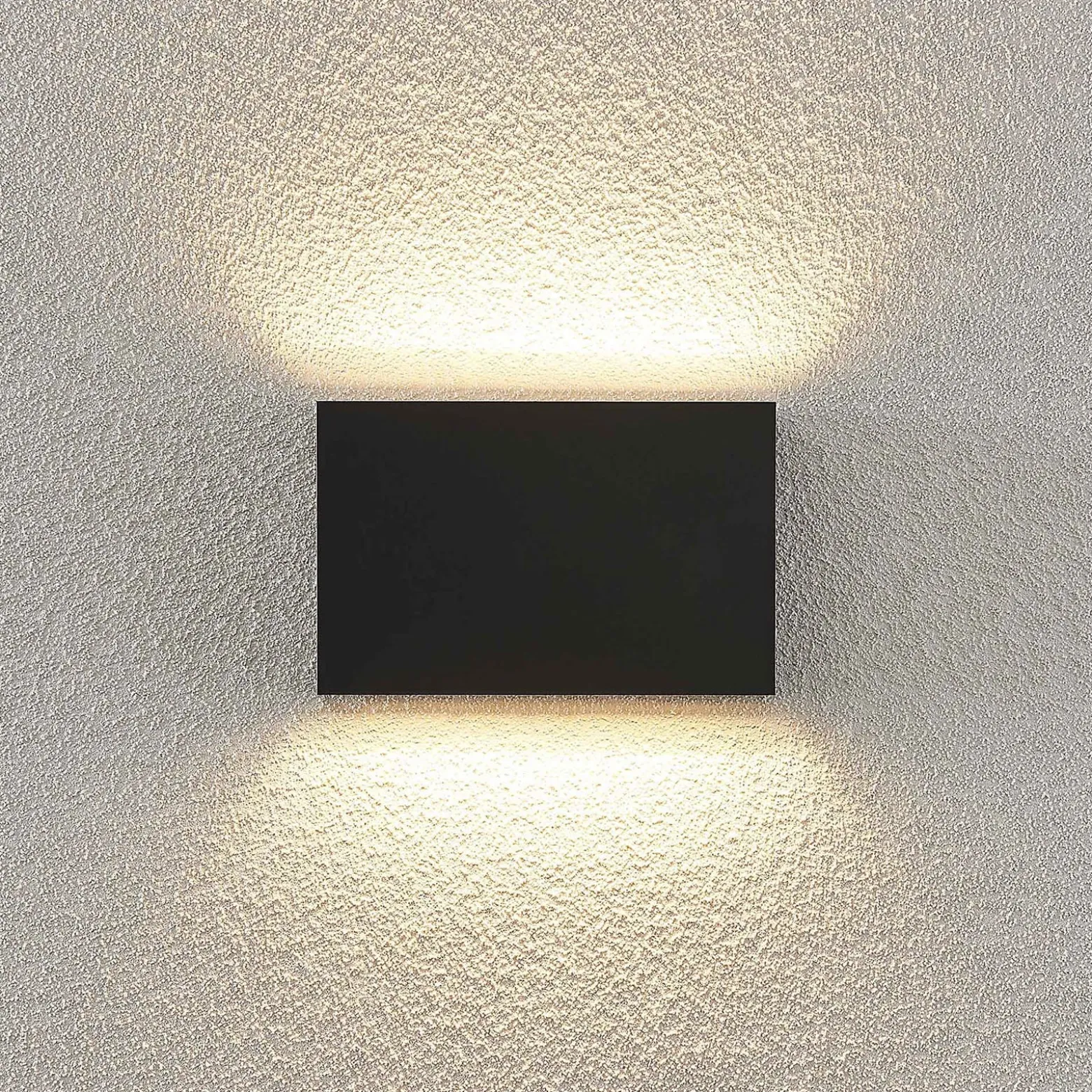 Lindby LED-ulkoseinävalaisin Jarte, 20cm, ylös/alas, harmaa, IP65