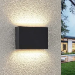 Lindby LED-ulkoseinävalaisin Jarte, 3 kpl, ylös/alas, IP65
