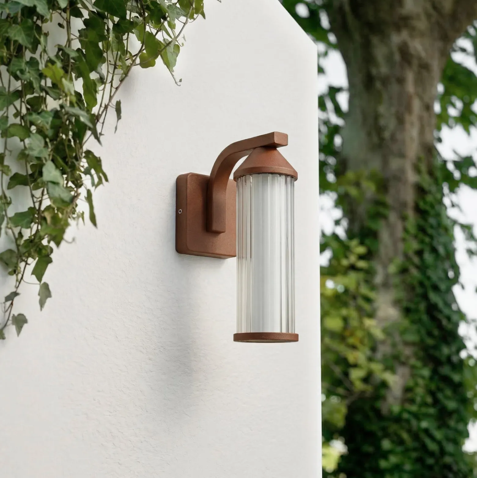 Lindby LED-ulkoseinävalaisin Neravio, ruoste, korkeus 26 cm, IP54