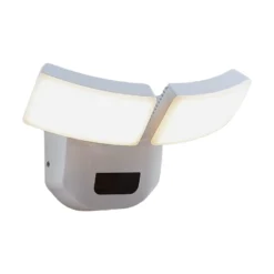 Lindby LED-ulkoseinävalaisin Nikias, 30 cm, anturi, 2-valo, valkoinen