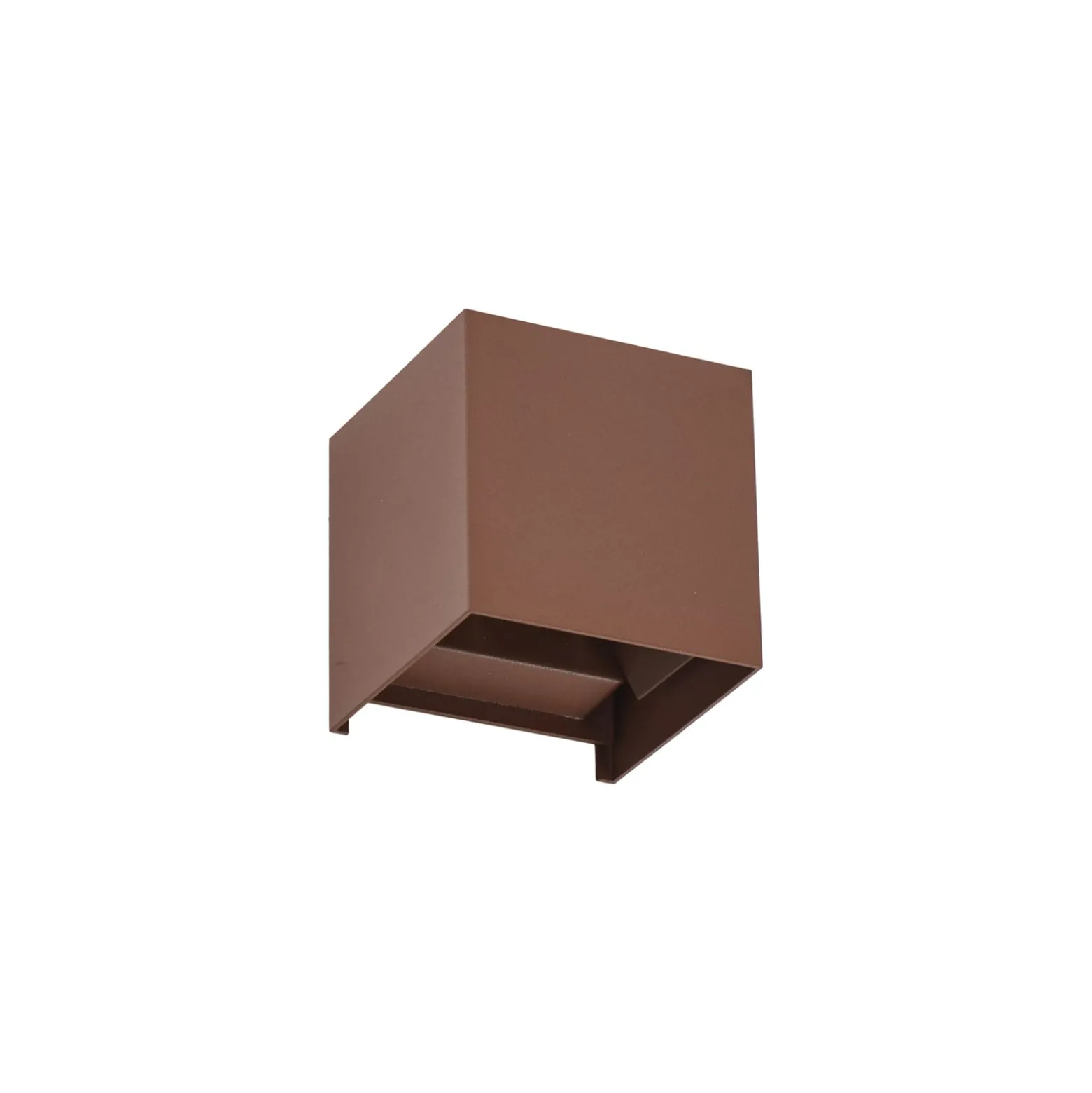 Lindby LED-ulkoseinävalaisin Nivar, kulmikas, ruoste, 10 cm, IP54
