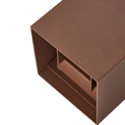 Lindby LED-ulkoseinävalaisin Nivar, kulmikas, ruoste, 10 cm, IP54