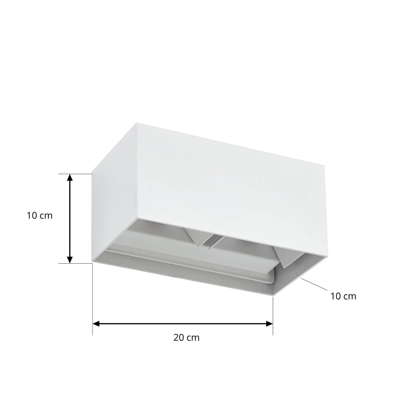 Lindby LED-ulkoseinävalaisin Nivar, kulmikas, valkoinen, 20 cm, IP54