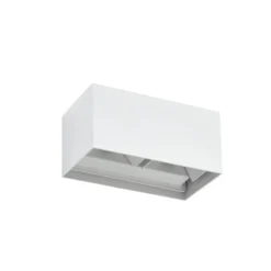Lindby LED-ulkoseinävalaisin Nivar, kulmikas, valkoinen, 20 cm, IP54