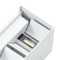 Lindby LED-ulkoseinävalaisin Nivar, kulmikas, valkoinen, 20 cm, IP54