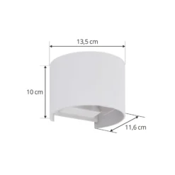 Lindby LED-ulkoseinävalaisin Nivar, pyöreä, valkoinen, metalli, IP54