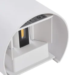 Lindby LED-ulkoseinävalaisin Nivar, pyöreä, valkoinen, metalli, IP54
