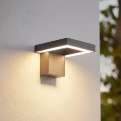 Lindby LED-ulkoseinävalaisin Orbin, harmaa, kallistettava, CCT, IP54