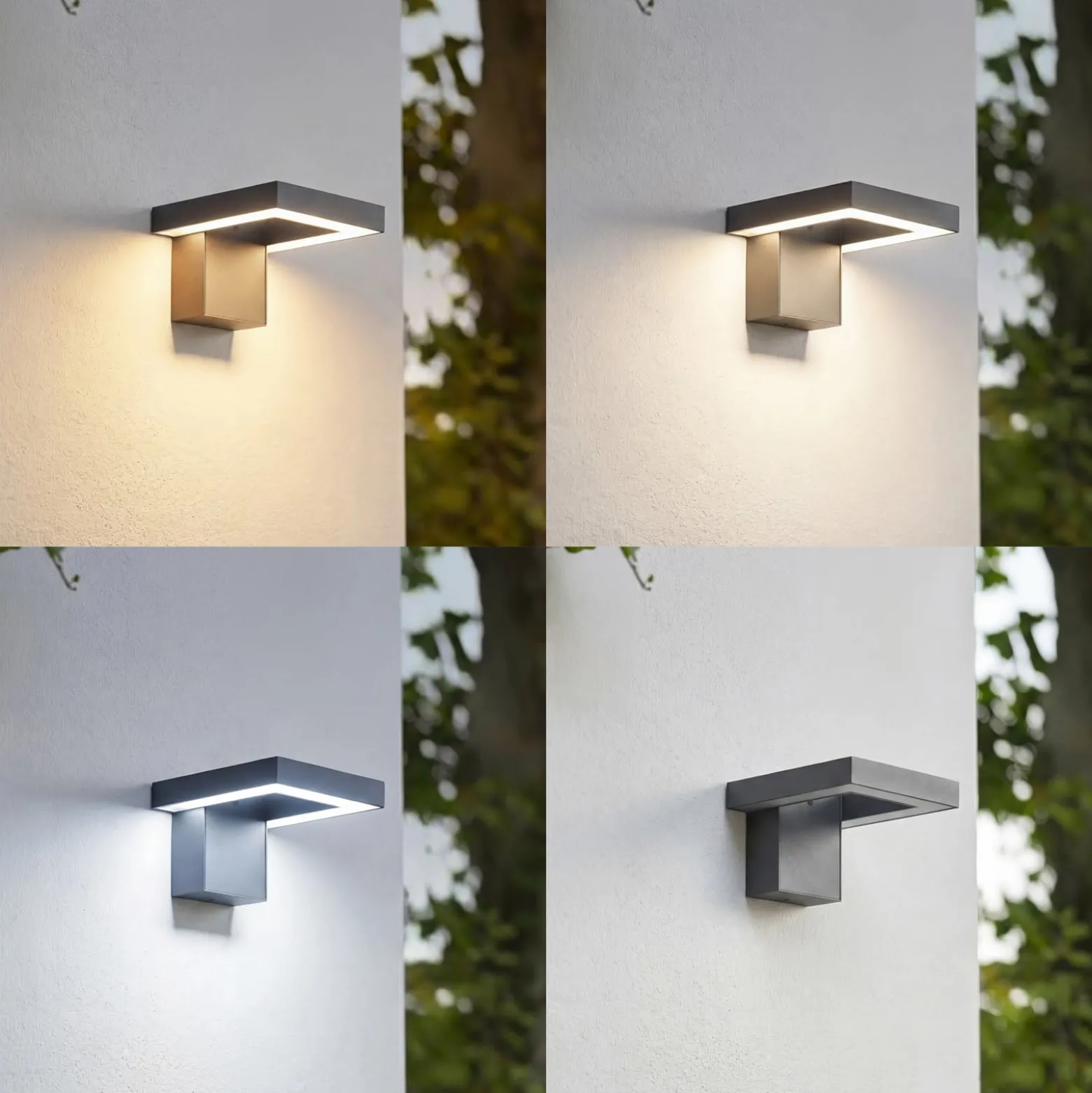 Lindby LED-ulkoseinävalaisin Orbin, harmaa, kallistettava, CCT, IP54