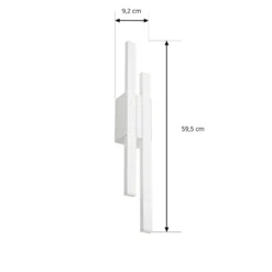 Lindby LED-ulkoseinävalaisin Sakari, valkoinen, alumiini, korkeus 59 cm