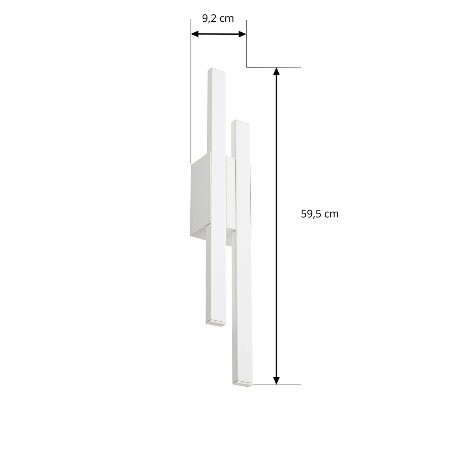 Lindby LED-ulkoseinävalaisin Sakari, valkoinen, alumiini, korkeus 59 cm