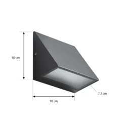 Lindby LED-ulkoseinävalaisin Triava, musta, alumiini, IP65