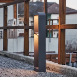 Lindby LED-valaisin Darko, 80 cm, harmaa, metallia, IP54