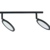 Lindby LED-valonheitin Manel, musta, rauta, 82 cm pitkä, 4.flg.