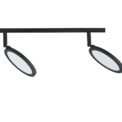 Lindby LED-valonheitin Manel, musta, rauta, 82 cm pitkä, 4.flg.