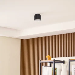 Lindby LED-valonheitin Nivoria, 11 x 9 cm, musta, metallia
