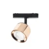 Lindby LED-valonheitin 48 V Lumaro, ruusukultainen, Ø 8,2cm, alumiini,