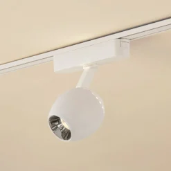 Lindby LED-valonheitin 48 V Lumaro, valkoinen, Ø6cm, muovia, himmennettävä