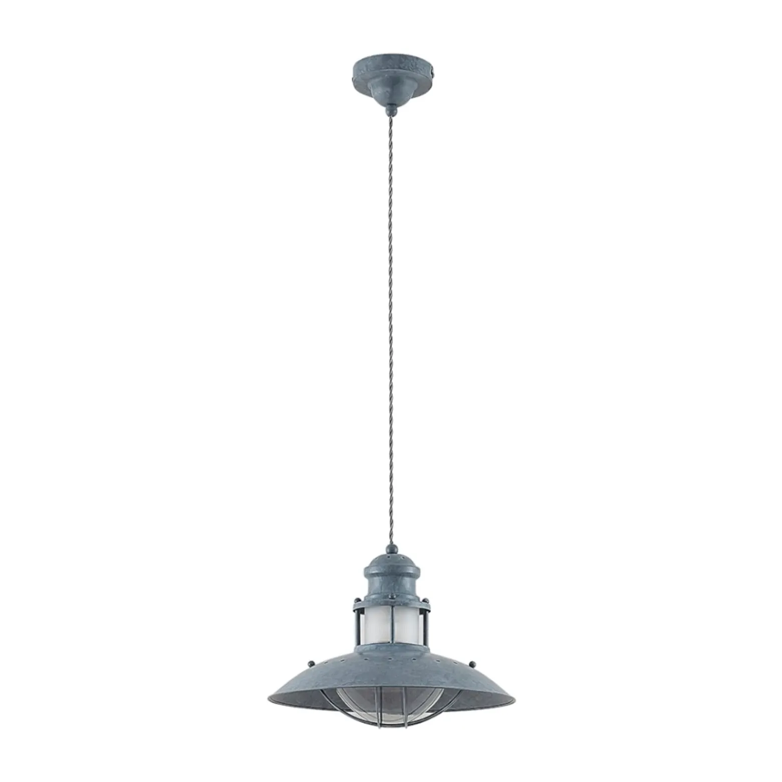 Lindby Louisanne-riippuvalaisin, Ø35cm, harmaanvihreä, metallia, lasia