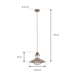 Lindby Louisanne-riippuvalaisin, ruskea, metalli, Ø 35 cm