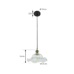 Lindby Ludowika-riippuvalaisin, läpinäkyvä, lasi, Ø25cm, E27
