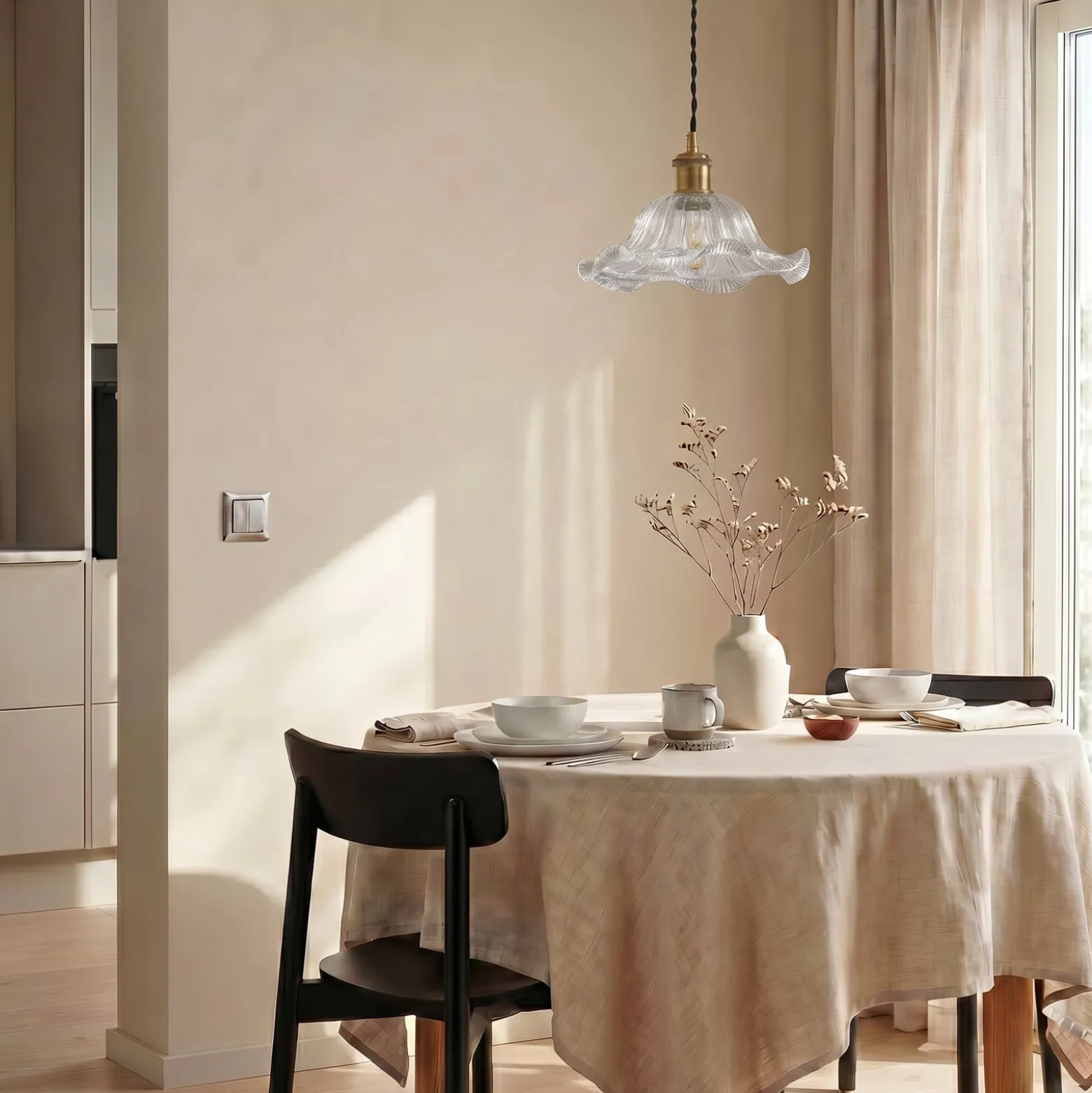 Lindby Ludowika-riippuvalaisin, läpinäkyvä, lasi, Ø25cm, E27