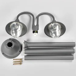 Lindby Madea ulkovalaisin, harmaa, 2-valo, 212 cm, E27, IP44